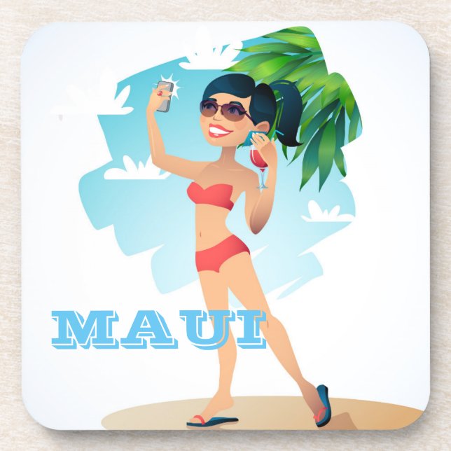 Maui Girl Coaster Set (Front)
