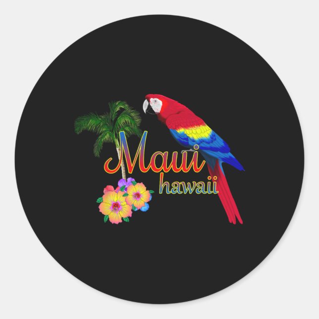 Maui Hawaii Beach Aloha  Classic Round Sticker (Front)