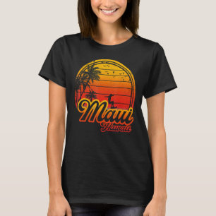Maui Hawaii Beach Palm Tree Summer Vacation Surfin T-Shirt