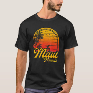 Maui Hawaii Beach Palm Tree Summer Vacation Surfin T-Shirt
