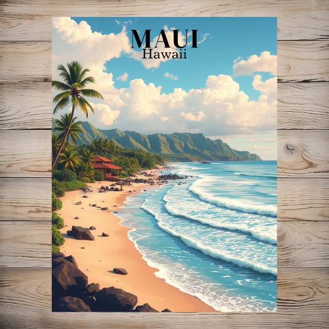 Maui Hawaii Beach Vintage Travel Postcard (Maui Hawaii Beach Vintage Travel Postcard
)