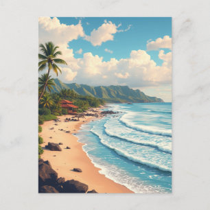 Maui Hawaii Beach Vintage Travel Postcard