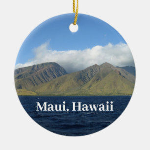 Maui Hawaii Beautiful Mountains Ocean Ceramic Tree Decoration