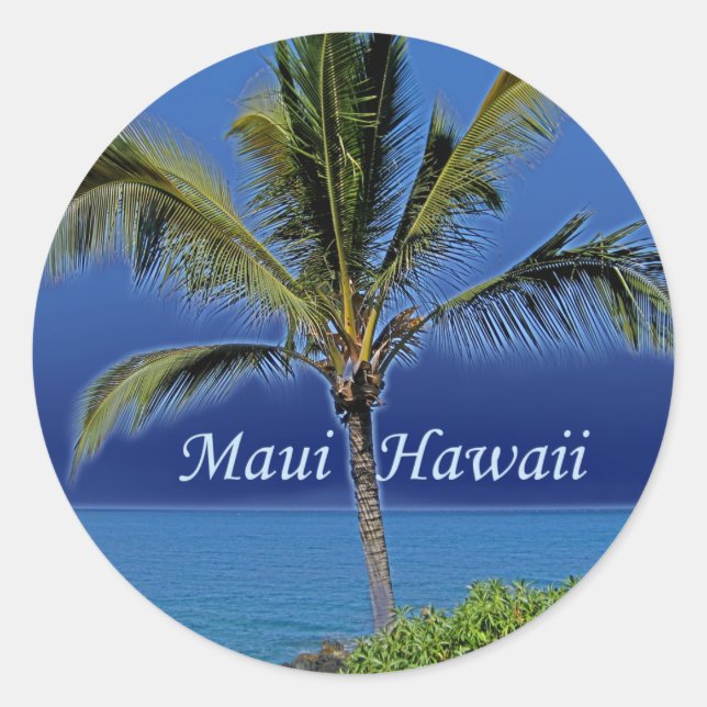 Maui Hawaii Classic Round Sticker (Front)