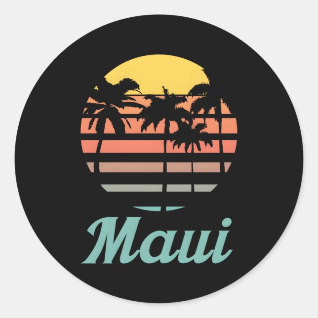Maui Hawaii Classic Round Sticker (Front)