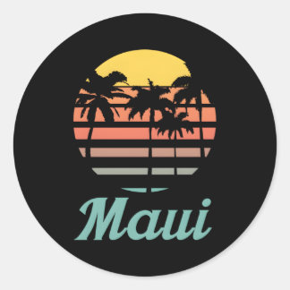 Maui Hawaii Classic Round Sticker
