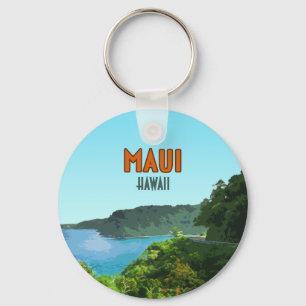 Maui Hawaii Coast Hana Road Vintage Key Ring