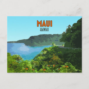 Maui Hawaii Coast Hana Road Vintage Postcard