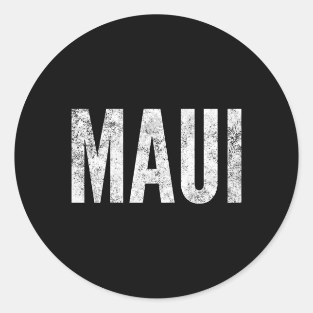 Maui Hawaii Distressed-Style Classic Round Sticker (Front)