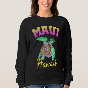 Maui Hawaii Funny Sea Turtle Surfing Beach Tee
