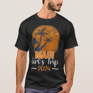 Maui Hawaii Girls Trip 2024 Vintage Sunset T-Shirt