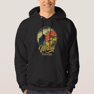 Maui Hawaii Hawaiian Islands Surf Retro Vintage Hoodie