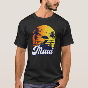 Maui Hawaii Hawaiian Sunset Beach Retro Premium T-Shirt