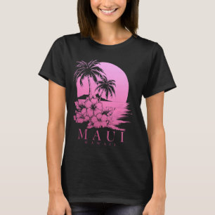 Maui Hawaii Hibiscus Hawaiian Flowers Souvenir Sur T-Shirt