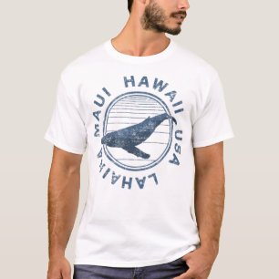 Maui Hawaii Lahaina Vintage Whale Retro T-Shirt