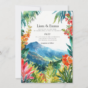 Maui Hawaii Mountain Wedding Invitation