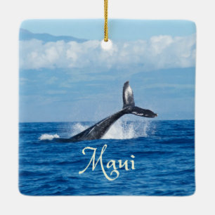 Maui Hawaii Ocean Whale Tail Ceramic Ornament