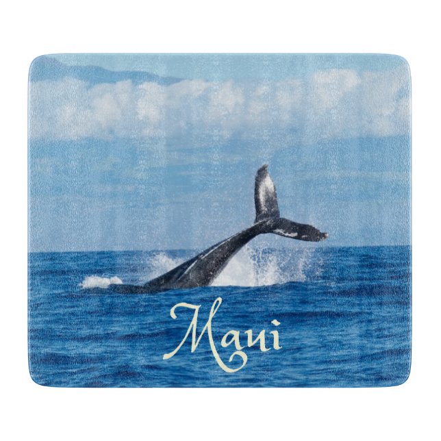 Maui Hawaii Ocean Whale Tail Cutting Board (Front)