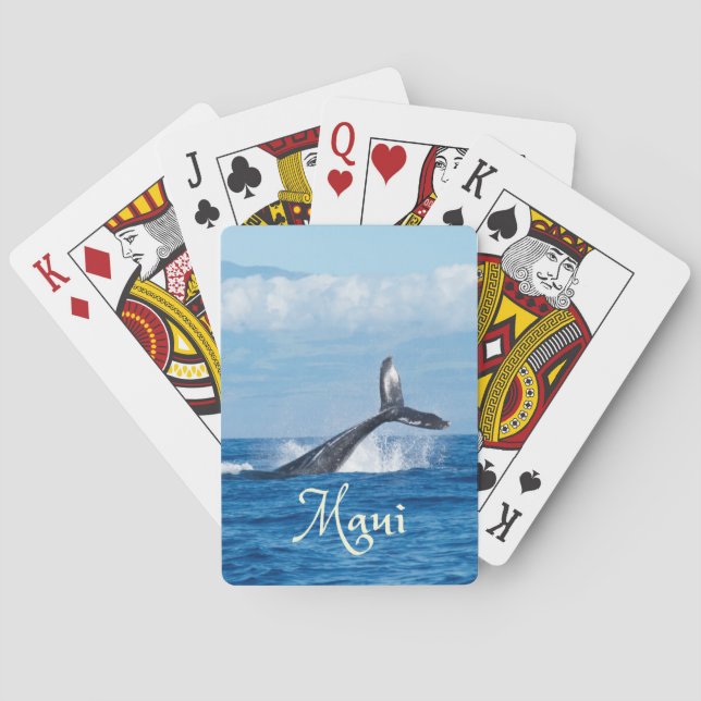 Maui Hawaii Ocean Whale Tail Playing Cards (Back)