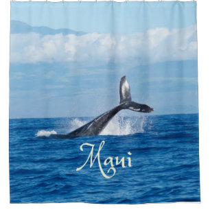 Maui Hawaii Ocean Whale Tail Shower Curtain
