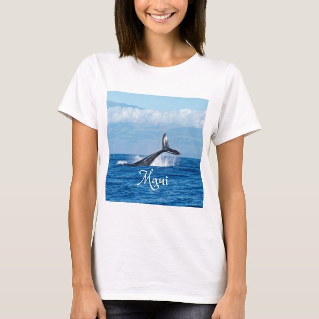 Maui Hawaii Ocean Whale Tail T-Shirt (Front)