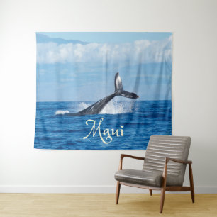 Maui Hawaii Ocean Whale Tail Tapestry
