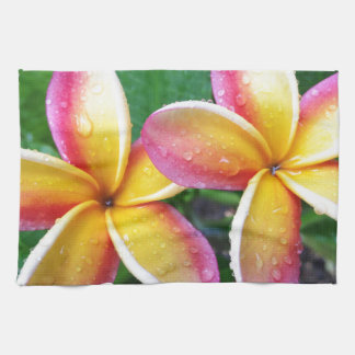 Maui Hawaii Plumeria Flowers Tea Towel