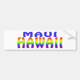 Maui Hawaii rainbow words Bumper Sticker