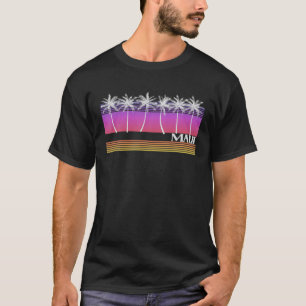 Maui Hawaii Retro Style Vintage Beach Surf Sunset T-Shirt