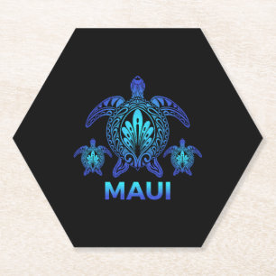 Maui Hawaii Sea Turtle Hawaiian Aloha Beach Paper Coaster