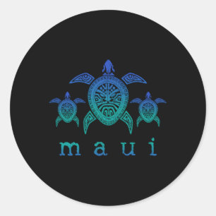 Maui Hawaii Sea Turtles Hawaiian Scuba Diving Classic Round Sticker