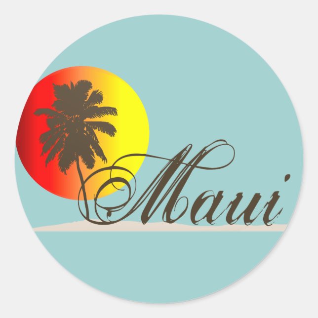 Maui Hawaii Souvenir Classic Round Sticker (Front)