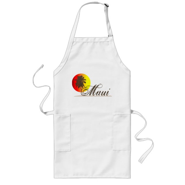 Maui Hawaii Souvenir Long Apron (Front)