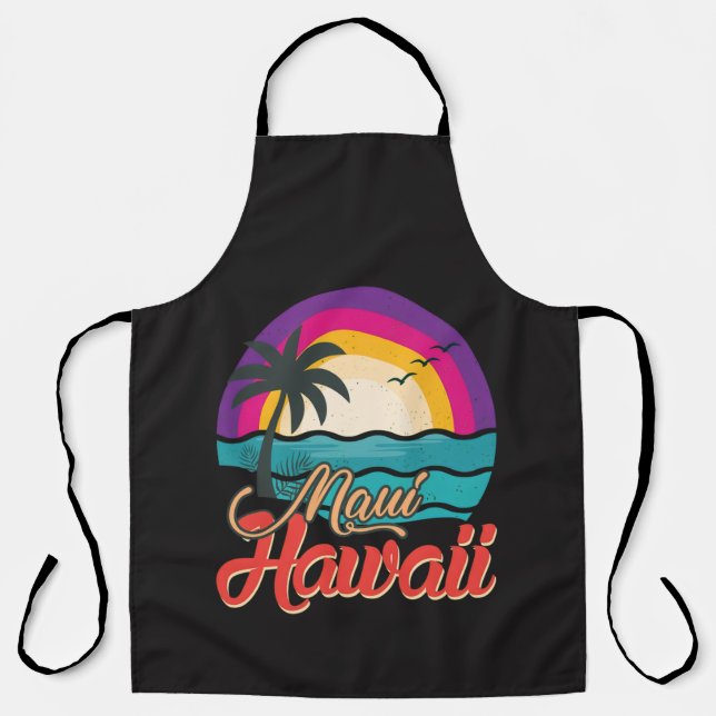 Maui Hawaii Sunset Beach Waves Apron (Front)