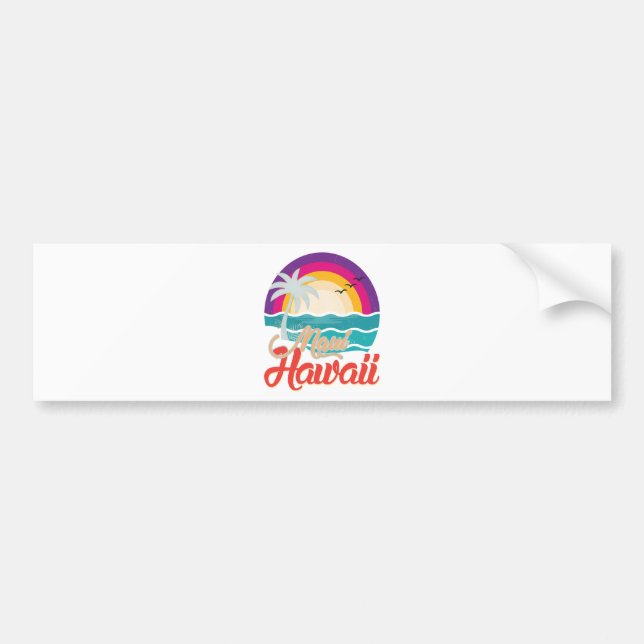 Maui Hawaii Sunset Beach Waves Bumper Sticker (Front)