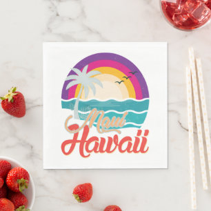 Maui Hawaii Sunset Beach Waves Napkin