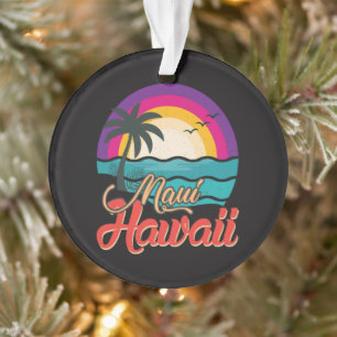 Maui Hawaii Sunset Beach Waves Ornament
