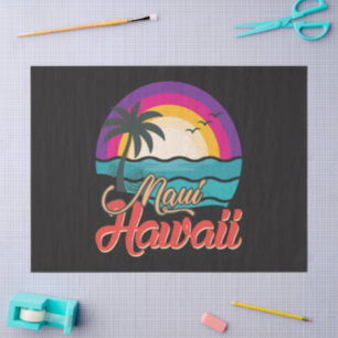 Maui Hawaii Sunset Beach Waves Tissue Paper