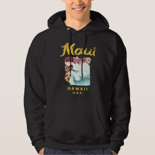 Maui Hawaii Surfing Vintage Hawaiian Hoodie