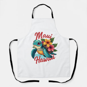 Maui Hawaii T Shirt Girl Women Kids Sea Turtle Haw Apron