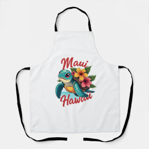 Maui Hawaii T Shirt Girl Women Kids Sea Turtle Haw Apron