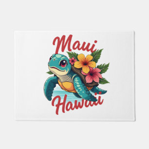 Maui Hawaii T Shirt Girl Women Kids Sea Turtle Haw Doormat