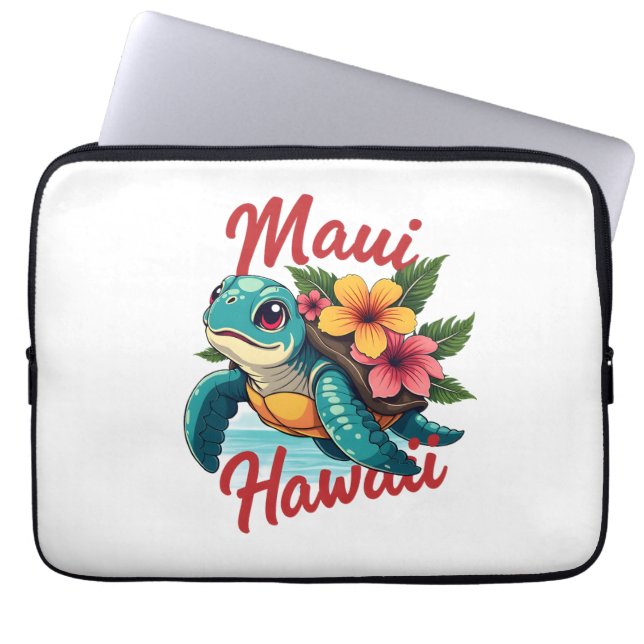 Maui Hawaii T Shirt Girl Women Kids Sea Turtle Haw Laptop Sleeve (Front)