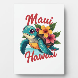 Maui Hawaii T Shirt Girl Women Kids Sea Turtle Haw Plaque