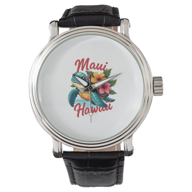 Maui Hawaii T Shirt Girl Women Kids Sea Turtle Haw Watch (Front)