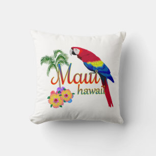 Maui Hawaii Tropical Island Parrot Cushion