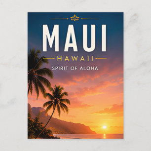 🌺 Maui Hawaii Tropical Sunset Home Decor 🌅 Postcard