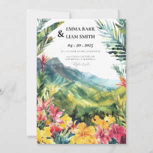 Maui Hawaii Tropical Wedding Invitation