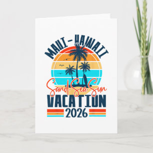 Maui Hawaii Vacation 2026 Souvenir Matching Family Card