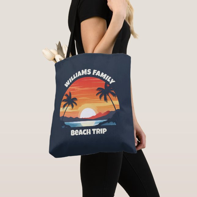 Maui Hawaii Vacation Sunrise Palm Trees Customised Tote Bag (Close Up)